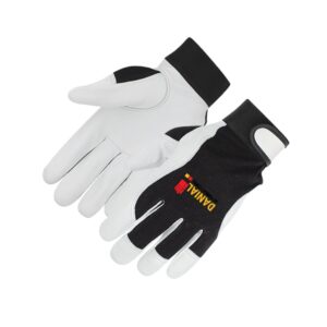 DI 1605 Goatskin Black Cotton Ribby Fabric Backing Lined