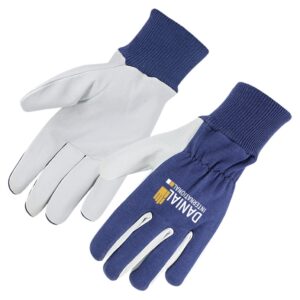 DI 1028 Goatskin Blue Interlock Backing With Knitted Cotton Wrist