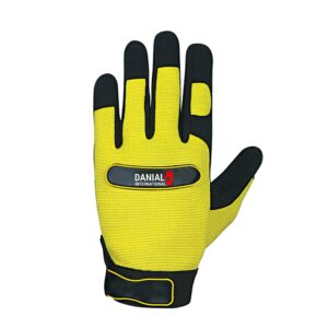 DI 3019 Black Synthetic Leather Yellow Spandex Back