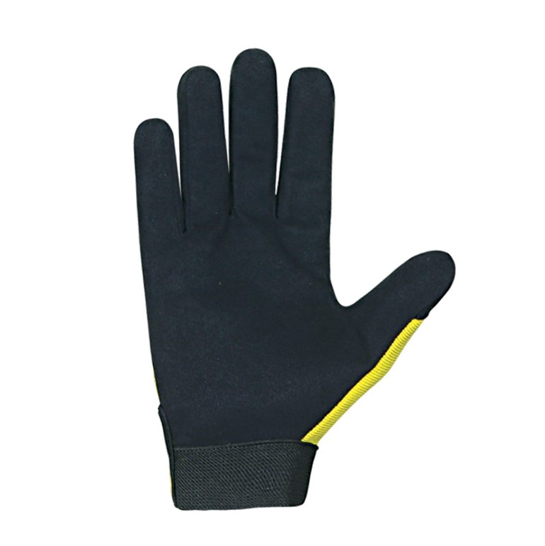 DI 3019 Black Synthetic Leather Yellow Spandex Back - Image 2